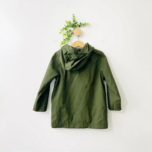 Old Navy Toddler Boy Army Green Zip Up Hooded Light Jacket - Picture 6 of 6